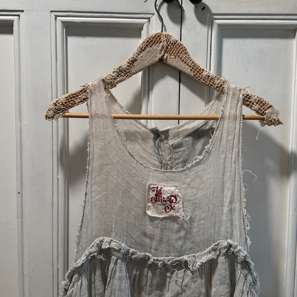 Vintage Magnolia Pearl Dress Linen Gauze Sheer - Picture 10 of 17